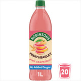 Robinsons Pink Grapefruit Squash 1L, imported from the UK
