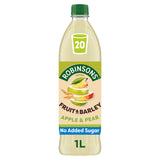 ASDA Robinsons Fruit & Barley with Vitamins Apple & Pear No Added Sugar Squash 1L- Buy online at McGrocer