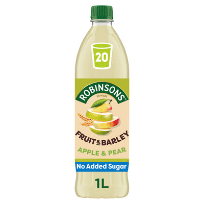 ASDA Robinsons Fruit & Barley with Vitamins Apple & Pear No Added Sugar Squash 1L- Buy online at McGrocer