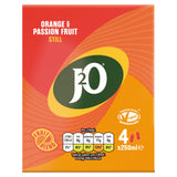 J2O Orange & Passion Fruit soft drink 4 x 250ml cans, UK version