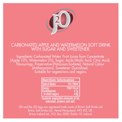 J2O Spritz sparkling apple watermelon 750ml, UK version