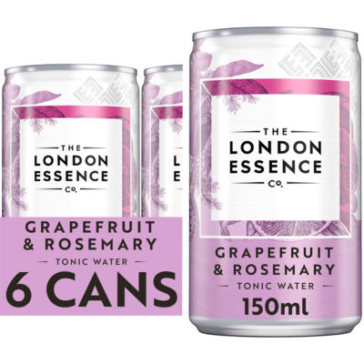 London Essence Co. grapefruit and rosemary tonic water 150ml pack of 6, UK version