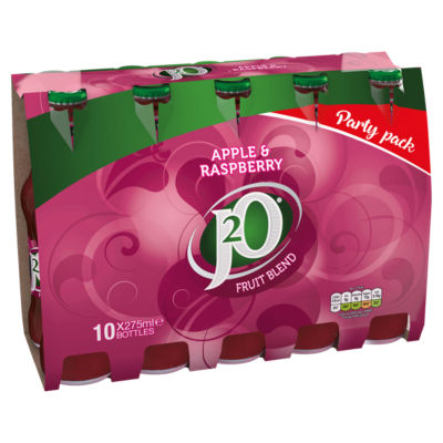 J2O apple and raspberry soft drink 10 x 275ml bottles, UK version