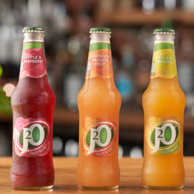 J2O apple and raspberry soft drink 10 x 275ml bottles, UK version