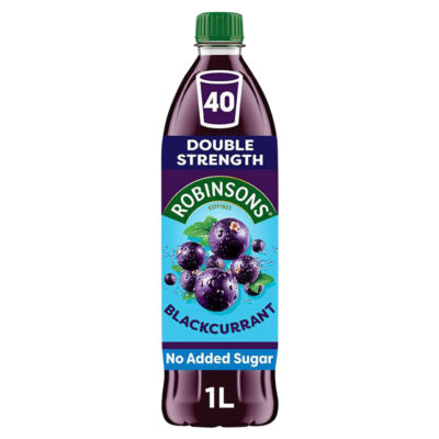 Robinsons double strength blackcurrant squash 1L, UK version
