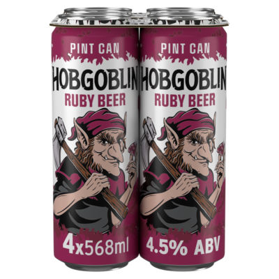 Hobgoblin Ruby Ale 4 x 568ml cans, UK version