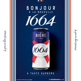 Kronenbourg 1664 Bière Blonde premium lager 568ml can pack, imported from the UK