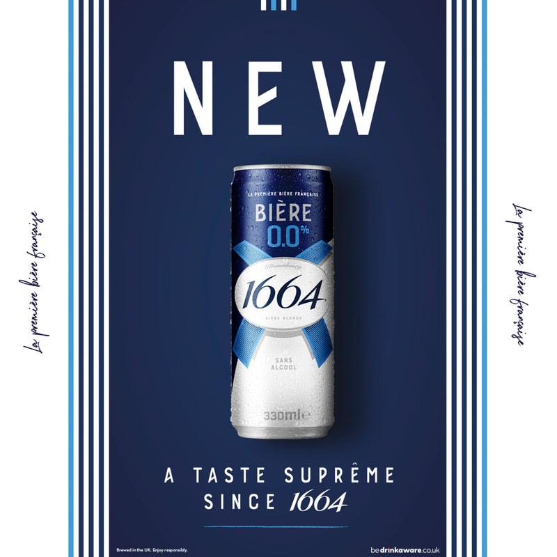 Kronenbourg 1664 alcohol-free beer Bière Blonde 6 x 330ml, imported from the UK