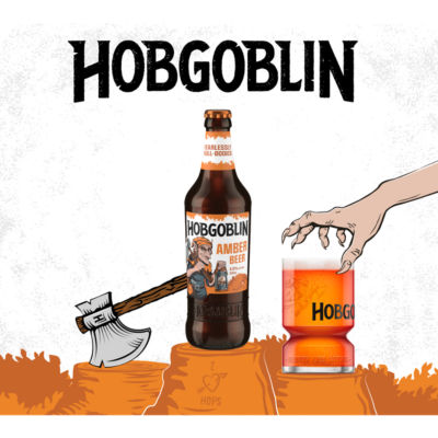 Hobgoblin Amber Ale beer bottle 500ml, UK version