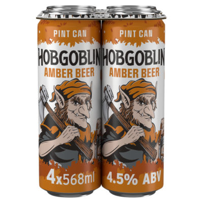 ASDA Hobgoblin Amber Ale Beer Cans 4 x 568ml- Buy online at McGrocer