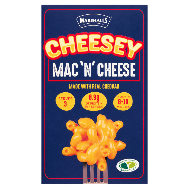 Marshalls Cheesey Mac 'N' Cheese 190g, imported from the UK