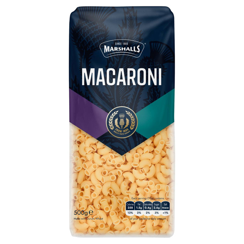Marshalls durum wheat macaroni pasta 500g - British product