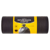 Polylina flush top refuse sacks 75L pack of 20, imported from the UK