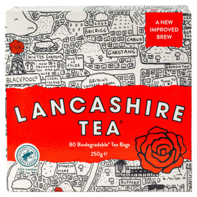 Lancashire Tea 80 biodegradable tea bags 250g, UK version