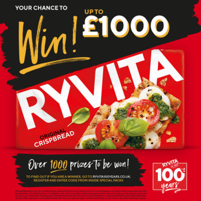 Ryvita Original Wholegrain Rye Crispbread 250g, imported from the UK