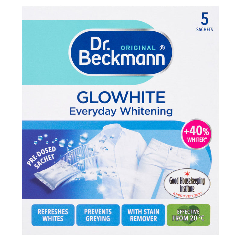 Dr. Beckmann GloWhite laundry whitening powder 5 x 40g - British product