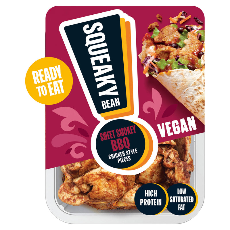 Squeaky Bean plant-based chicken style pieces sweet smokey BBQ 130g (British brand)