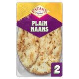 Patak's plain naan bread 2 pack, imported from the UK