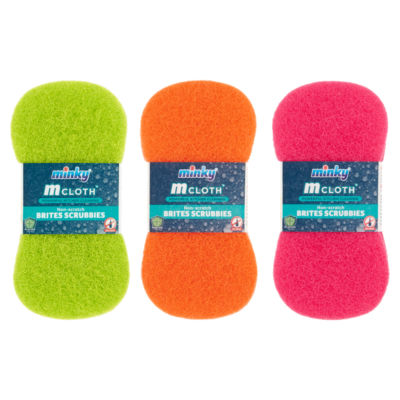 Minky M Cloth Non-Scratch Brites Scrubbies, imported from the UK