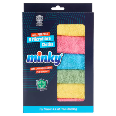 Minky all purpose microfibre cloths 6 pack - British product