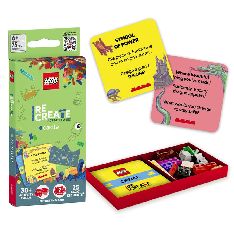 LEGO Recreate castle activity cards with 25 pieces, UK version