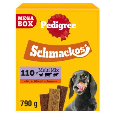 Pedigree Schmackos multi mix dog treats 110 strips, imported from the UK