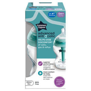 Tommee Tippee Advanced Anti-Colic Baby Bottle with Slow-Flow Breast-Like Teat 260ml