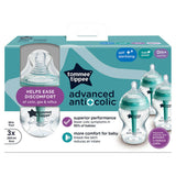 Tommee Tippee Advanced Anti-Colic Baby Bottles with Breast-Like Teats, 3x 260ml (British brand)