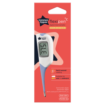 Thermomètre Tommee Tippee FlexiPen 8 secondes sous le bras et sur la langue Thermomètre numérique pour bébé 0 mois et plus
