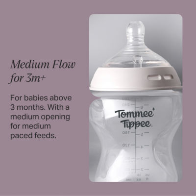 ASDA Tommee Tippee Natural Start Baby Bottle Teats Breast-Like Medium Flow for 3+ Months 2-Pack- Buy online at McGrocer
