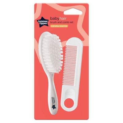 Tommee Tippee soft bristle baby hair brush and comb set (British brand)