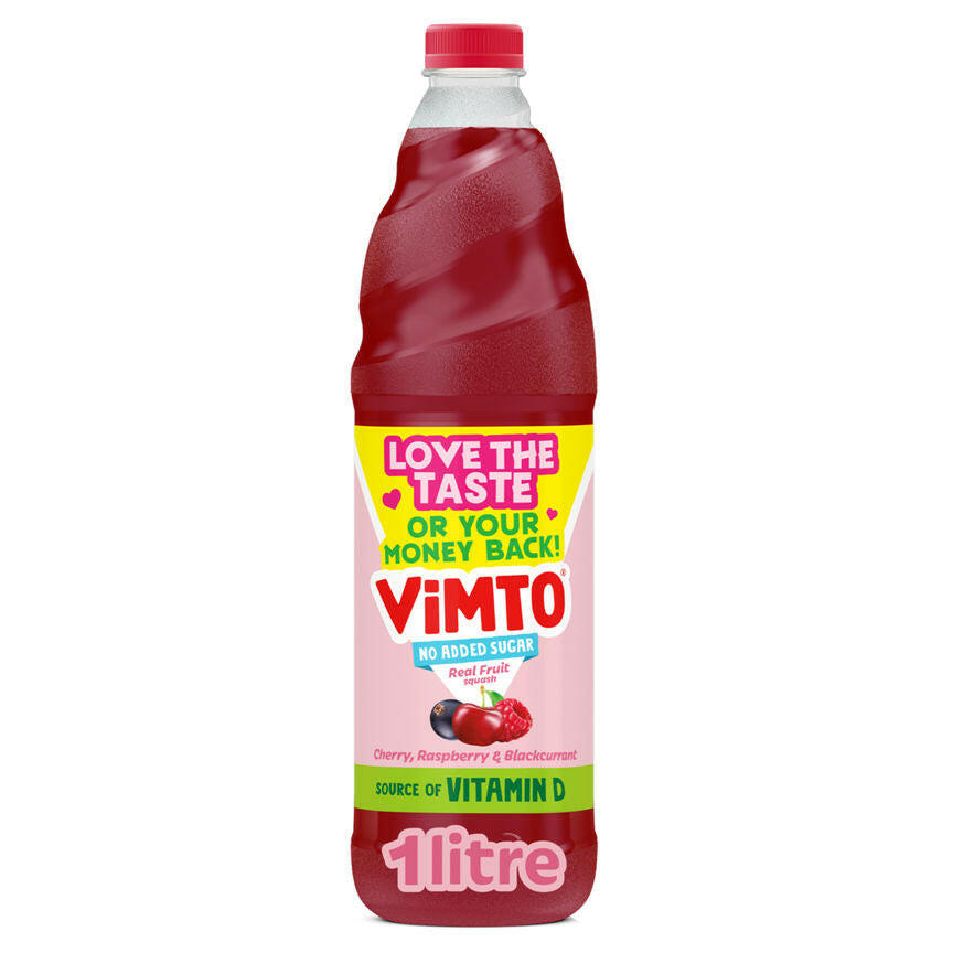 Vimto Real Fruit No Added Sugar Squash Cherry, Raspberry & Blackcurrant GOODS ASDA