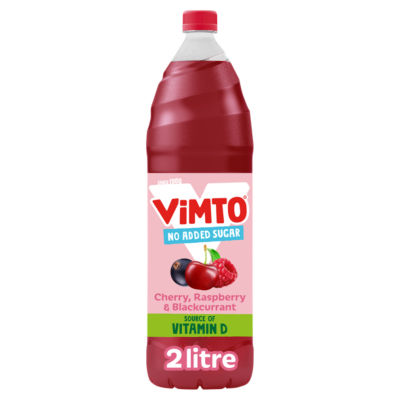 Vimto cherry raspberry blackcurrant squash 2 litre, UK version