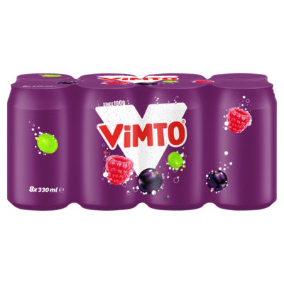 Vimto mixed fruit carbonated drink 8 x 330ml multipack (British brand)