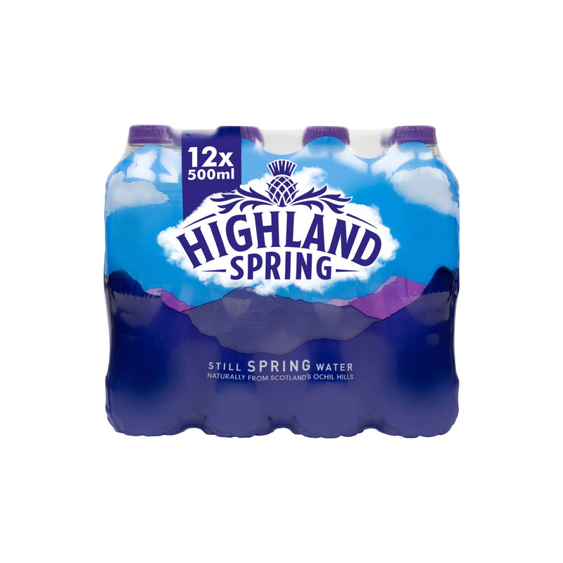 Highland Spring still spring water 12 x 500ml, UK version