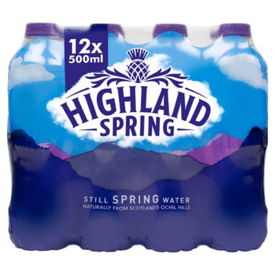 Highland Spring still spring water 12 x 500ml, UK version