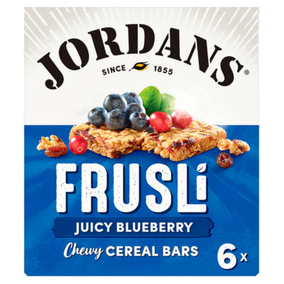 ASDA Jordans Frusli Juicy Blueberries Fruit Cereal Bars 6 x 30g (180g)- Buy online at McGrocer