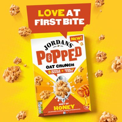 Jordans popped oat crunch honey breakfast cereal 425g, UK version