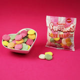 Swizzels Squashies Love Hearts fruit gums 140g, UK version