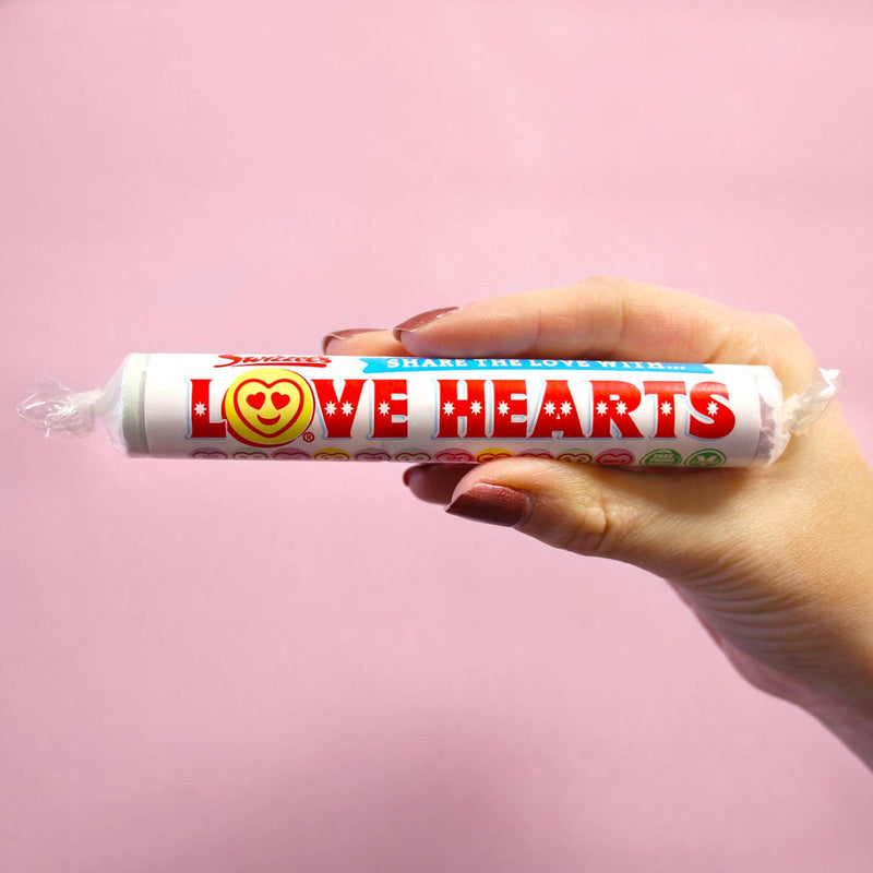 Swizzels Love Hearts giant roll 39g fruit flavour fizzy sweets (British brand)