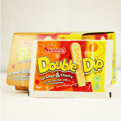 Swizzels Orange & Cherry Double Dip fizzy sweets 19g (British brand)