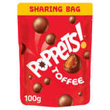 Poppets milk chocolate chewy toffee 100g, imported from the UK