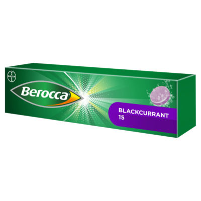 Berocca Blackcurrant flavour effervescent tablets 15 count, UK version