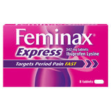 ASDA Feminax Express Ibuprofen Lysine Period Pain Relief Tablets 8 Pack- Buy online at McGrocer