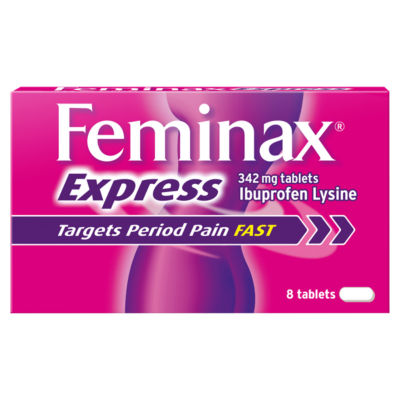 Feminax Express Ibuprofen Lysine Tablets 8 - British product