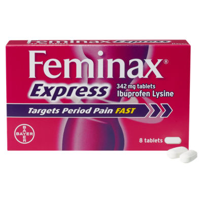 Feminax Express Ibuprofen Lysine Tablets 8 - British product