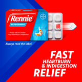 Rennie peppermint chewable antacid tablets 96 tablets, imported from the UK
