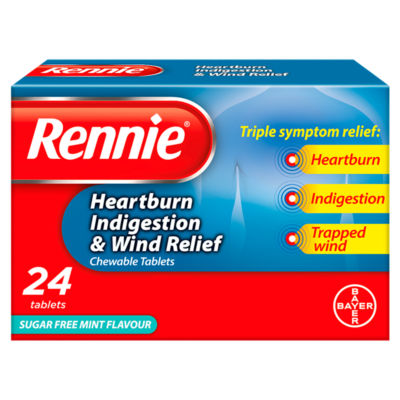 Rennie peppermint heartburn relief tablets (British brand)