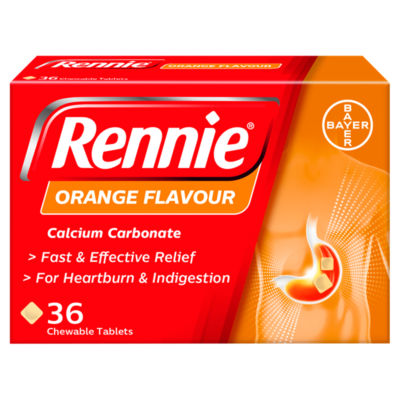ASDA Rennie Orange Flavour Chewable Tablets 36 Tablets- Buy online at McGrocer