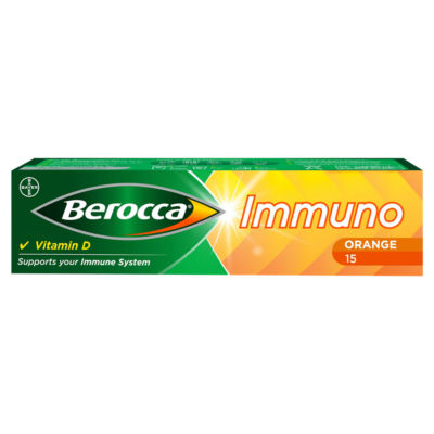 ASDA Berocca Immuno Energy & Immune Support Effervescent Tablets 15 Tablets- Buy online at McGrocer